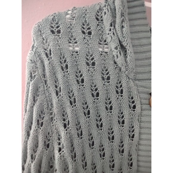 Evy's Tree Women's The Bernadette 100% Cotton XL Knit Cardigan Dusty Green - Picture 2 of 9